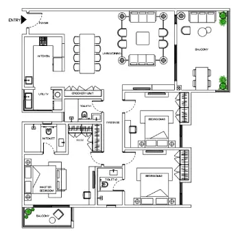 Assetz Zen and Sato Apartment 3 BHK floor plan 2159 square feet by Assetz Property Group located at Yelahanka, Bagalur Main Road, Sathanur, next to SH 104, Bangalore Karnataka