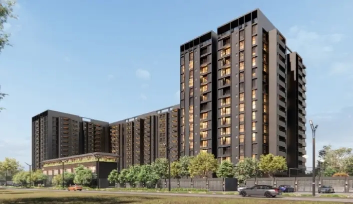 Assetz Zen and Sato Apartment Main elevation by Assetz Property Group located at Yelahanka, Bagalur Main Road, Sathanur, next to SH 104, Bangalore Karnataka