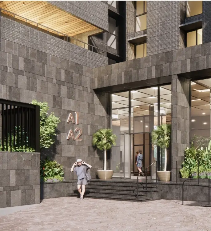 Assetz Zen and Sato Apartment elegant entrance view by Assetz Property Group located at Yelahanka, Bagalur Main Road, Sathanur, next to SH 104, Bangalore Karnataka