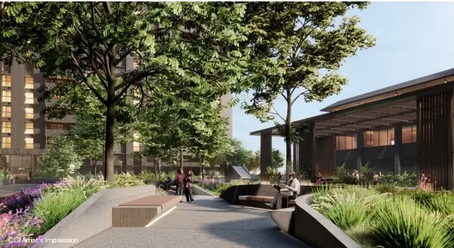 Assetz Zen and Sato Apartment garden area by Assetz Property Group located at Yelahanka, Bagalur Main Road, Sathanur, next to SH 104, Bangalore Karnataka