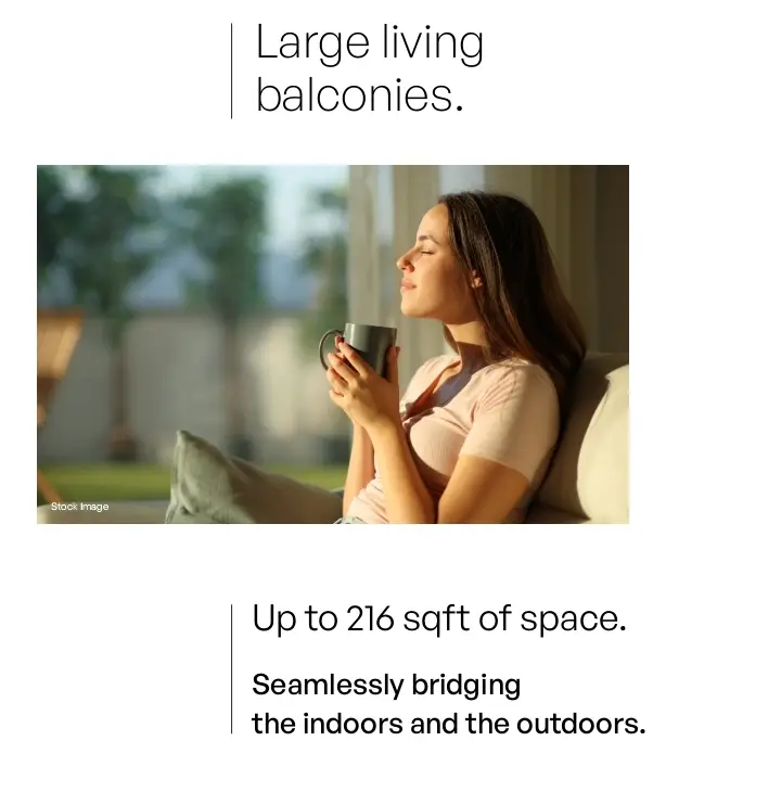 Assetz Zen and Sato Apartment large living balcony by Assetz Property Group located at Yelahanka, Bagalur Main Road, Sathanur, next to SH 104, Bangalore Karnataka